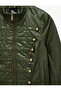 Napoleon Closure Button Detailed Stand Collar Zippered Faux Leather Military Jacket - 7