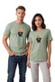 Unisex Oversize T-Shirt with Bear Figure - Street Style 100% Cotton Lover's Matching T-Shirt