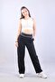 6521 (N-2113) Striped Elastic Wide Leg Double Pants - 3