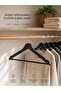 24 Pieces Wooden Look Plastic A Quality Black Clothes Hangers - 2