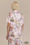 Royal Dreams Women Satin Pajama Set Horse and Carriage Patterned Short Sleeve Pink - 3