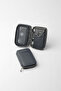 Genuine Leather Zippered Card Holder Keychain and Wallet Navy Blue – 2441