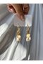 Women's Gold Color Musselmold Shell Hoop Earrings - 5
