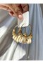 Women's Gold Color Musselmold Shell Hoop Earrings - 4