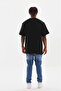   Unisex Printed Oversize T-Shirt - Black - 2