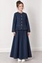 Denim Peplum Jacket and Skirt Set