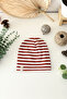 Ribbed Label Striped Tile Beret - 2