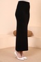 Women's Black Lycra Modest Slim Fit Medium Thick Normal Waist Long Casual Pencil Skirt - 6