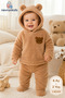 Premium Baby Plush Bear Ears Hooded 2-Piece Set - Winter Fleece - 4