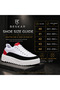 Ba0801 White Red Men's Shoes - High-Sole Parachute Fabric Skin Detailed Comfortable Sports Shoes - 8