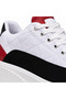 Ba0801 White Red Men's Shoes - High-Sole Parachute Fabric Skin Detailed Comfortable Sports Shoes - 4