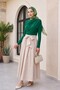 Green Sandy Blouse - Shoulder Pleated and Side Gathered - 4
