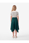 High Waist Asymmetrical Cut Below the Knee Skirt - 3