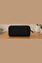 Pencil Case Black Large Washable Waterproof Wallet Type Pen Holder with Two Compartment Pockets - 4