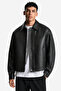 New Now Men's Black Leather Jacket Comfortable Fit Zippered Leather Jacket
