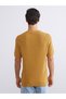 Xside Yellow Crew Neck Short Sleeve Men's Knitwear Sweater - 7