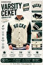 Bomber College Coat with Elastic Waist I College Jacket with Astaer Inside Model