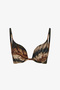 Cesira Intense Push up Zebra Patterned Glitter Bikini Top - 6