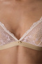 Beige Triangle Lace Floral Bra - 3