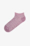 Dusty Rose Leopard Waves Jacquard 3 Pairs Booties Socks - 3