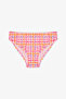 Girl's Pink Vicky Triangle Gingham Patterned Bikini Set - 2