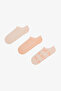 3 Pairs of Toeless Cotton Colorful Bow Embossed Patterned Sneaker Socks
