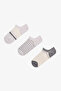 Ribbed Stripes 3-Pack Sneaker Socks
