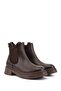 Women's Brown Thick Heeled Chelsea Boots - 4