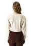 Stone Color Cotton Modal Blend Twisted Sweatshirt - 4