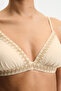 Pastel Beige Kaia Triangle Fit Bikini Top - 4