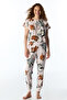 Lila Tom&Jerry Cat Patterned Pants Short Sleeve Pajama Set