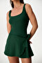 Green Belmira Textured Skirted Swimsuit - 6