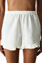 White Eva Ruffle Shorts