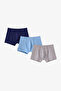 Erkek Çocuk Blue Solid 3lü Çok Renkli Boxer