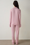 Pink Polka Dot Oversized Shirt Collar Pajama Set - 4