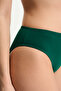 Green Cuffed Mid-Waist Bikini Bottom - 3