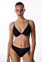Black Satin Stone Decolte Bra - 3