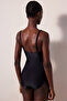 Basic Shirred Corset Black Swimsuit - 3