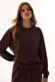 Brown Crew Neck Oversized Modal Sweatshirt
