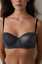 Silver Anthracite Bloom Shinny Bra - 5