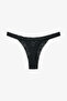 Black Comfortable Cotton Polka Dot Patterned Thong - 2