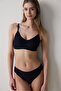 Zerogram - Ribbed Light Invisible Black Wire-Free Bra - 2