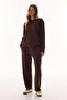 Brown Crew Neck Oversized Modal Sweatshirt - 5