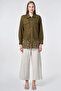 Embroidered Non-Denim Jacket Dark Khaki - 3