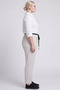 Contrast Waist Detailed Modal Trousers Light Gray - 5