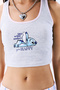 Remoable Padded Racer Back Crop Light Grey Top - Stitch Collection - 3
