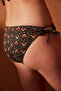 Black Floral Patterned Side Tie Detailed Bikini Bottom - 3