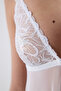 Off-White Front Opening Floral Accessory Babydoll Without Underwire - 6
