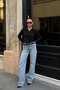 Black Polo Neck Modal Fabric Blouse Long Sleeve T-Shirt - 2