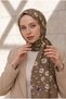 Crepe Daisy Patterned Mink Color 75X195 Non-Fading Shawl - 2